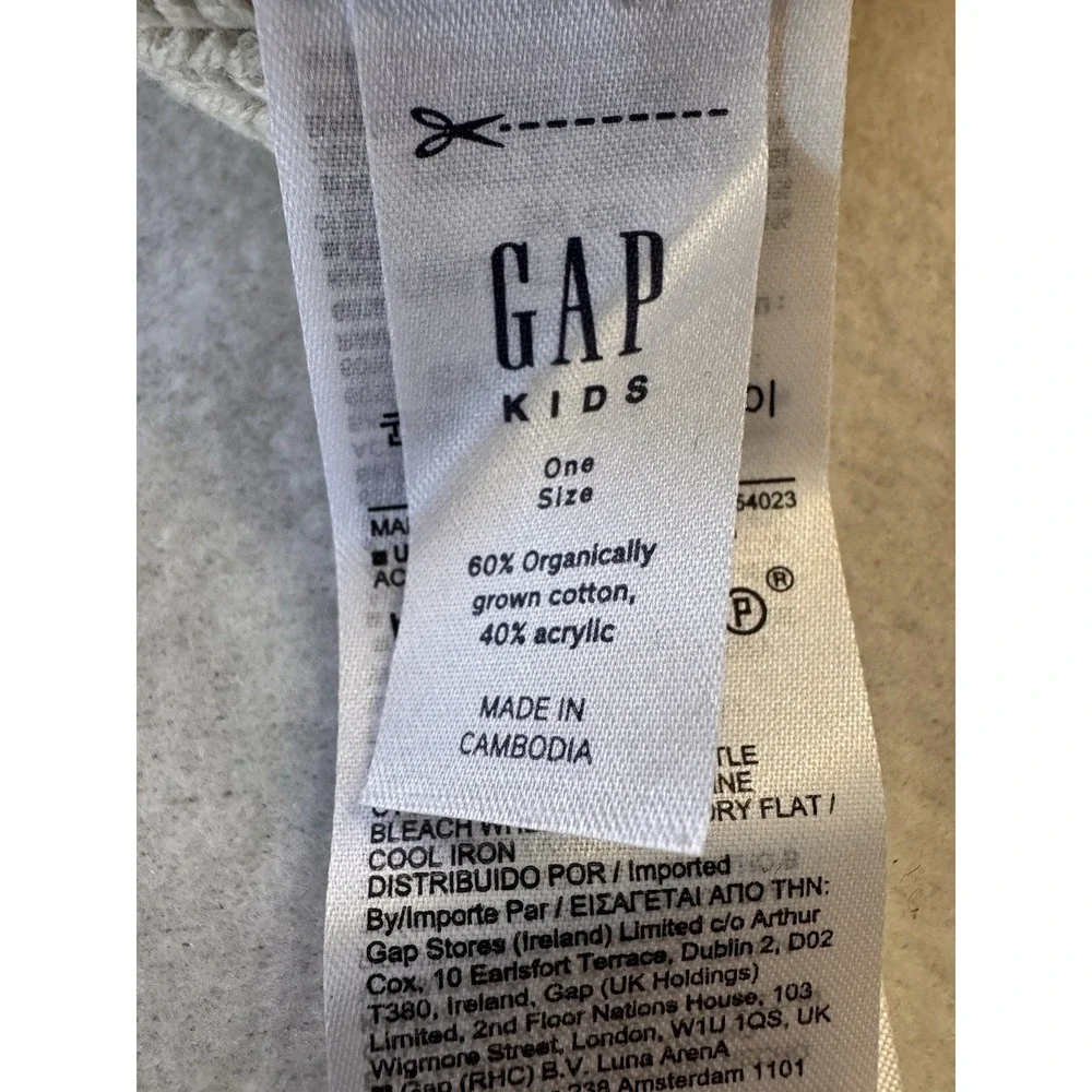 GAP Kids Organic Cotton x Ribbed Fold Over Beanie Beige OS outdoors preppy